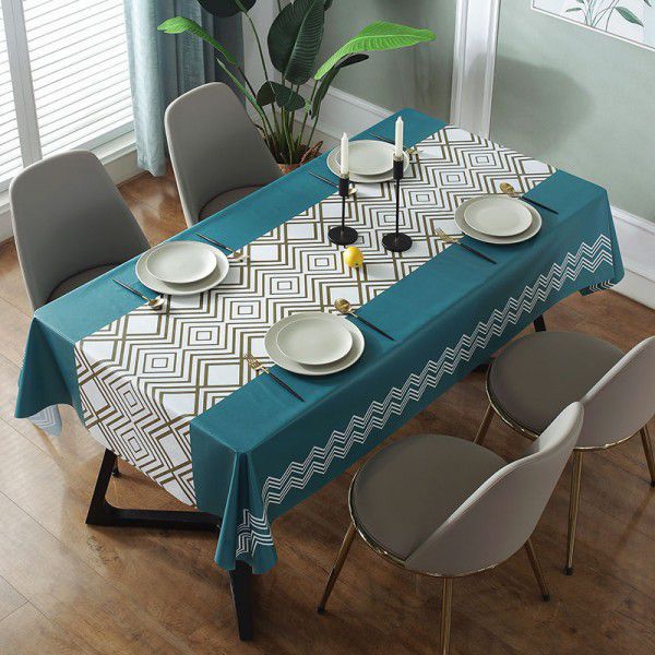 Table cloth waterproof, scald proof, oil proof, wash free PVC table mat, desk ins, student table cloth, modern simple tea table 