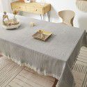 Japanese style quiet wind milk tea color tablecloth ins wind thickened cotton and linen cloth art advanced sense light luxury table square tablecloth 