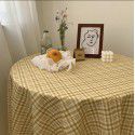 Ins The same Korean style fresh and plain plaid table cloth picnic mat vintage art tea table cloth photo prop cloth 