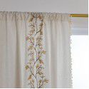 Finished curtains are exclusively provided for Amazon INS cross-border new blue embroidery flowers tassels cotton hemp coffee curtain manufacturers