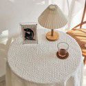 French ins style white table cloth Japanese tea table table cloth Net red photo round table cloth cotton linen table mat cover 