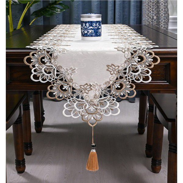 European style table, table, flag, TV cabinet, table cloth, long strip, Nordic style tea table towel, lace table cloth cover, simple cloth 