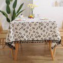 Lexuan Xiu cotton linen thickened tablecloth black and white simple ins wind cotton linen wholesale picnic party tablecloth cover 