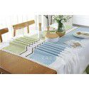 INS Nordic waterproof jacquard imitation cotton and linen embroidered tassel tablecloth lace geometric rectangular table tea table tablecloth 