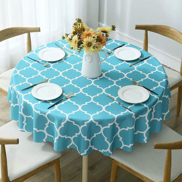 Cross border Moroccan pearl shaped round table cloth, waterproof, oil draining, hot resistant polyester digital printing, modern simple tablecloth 