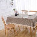 Cotton and linen table cloth, simple lattice, Nordic desk, student dormitory, square lace, cute computer table cloth 