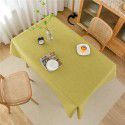 Simple tablecloth linen cotton thickened plain plain tea table cloth linen waterproof conference table rectangular tablecloth table 