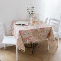 Cross border Amazon American vintage cotton and linen table cloth printing Japanese peony small fresh Korean cloth 