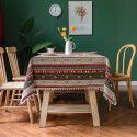 Ins Cross border New Moroccan Style Wool Ball Table Cloth Rectangular Desktop Set Decorative Table Cloth Tea Table Cover 