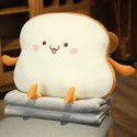 Cute cartoon toast pillow blanket two in one cartoon plush expression bread doll back cushion quilt 