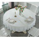 Factory direct sale diameter 210230cm big round tablecloth European style gilded PVC round table cloth water and oil proof tablecloth 