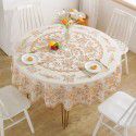 Factory direct sale diameter 210230cm big round tablecloth European style gilded PVC round table cloth water and oil proof tablecloth 