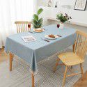 Plain tassel lace rectangular tablecloth simple table mat TPU coated waterproof oil proof wear-resistant thickened spot 