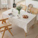 Small floral cotton and linen tassel lace cloth tablecloth Small fresh countryside photo background cloth Literature and art desk cloth 