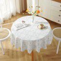 Factory direct sale diameter 210230cm big round tablecloth European style gilded PVC round table cloth water and oil proof tablecloth 