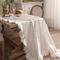 French retro white tablecloth American ins small fresh rectangular table cloth art household living room tea table cloth 