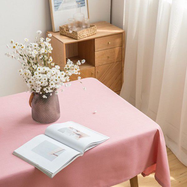 Net red tablecloth cloth tea table cloth macaron solid color tablecloth pink cute girl makeup table tablecloth 