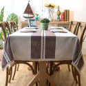 INS Nordic waterproof jacquard imitation cotton and linen embroidered tassel tablecloth lace geometric rectangular table tea table tablecloth 