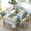 INS Nordic jacquard imitation cotton and linen embroidery tassel lace geometric rectangular tea table table cloth tablecloth wholesale 