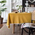 Yimanqiyun Solid INS Orange Christmas Day Table Cloth Plain Table Cloth Washed Cotton Household Rectangle 