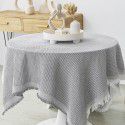 French tablecloth ins Japanese cotton linen white high-grade luxury tea table table table cloth bedside table cloth 