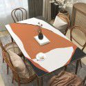 Simple style leather tablecloth waterproof, oil proof, wash free rectangular hot tea table mat PU leather tablecloth table mat 