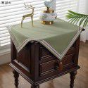 Chinese square bedside table cloth, light and luxurious, square tea table cover, plain color, small square table cloth 