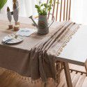 Cross border source Japanese imitation cotton and linen tassel embroidered tablecloth rectangular household tablecloth wholesale 