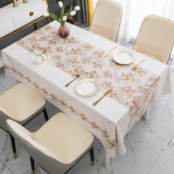 Home Nordic tablecloth waterproof, oil proof, scald proof, wash free table mat, tea table cloth ins style pvc tablecloth spot wholesale 