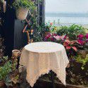 Garden tablecloth French ins style white lace retro luxury round table cloth table cloth balcony tea table cloth 