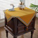 Chinese square bedside table cloth, light and luxurious, square tea table cover, plain color, small square table cloth 