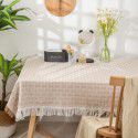 Photographic tablecloth ins wind light luxury high sense lace white cotton linen desk cloth rectangular tea table round table mat 