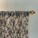 Cross-border North American style curtain finished tassel cotton linen printing balcony window curtain small window perforated coffee half curtain