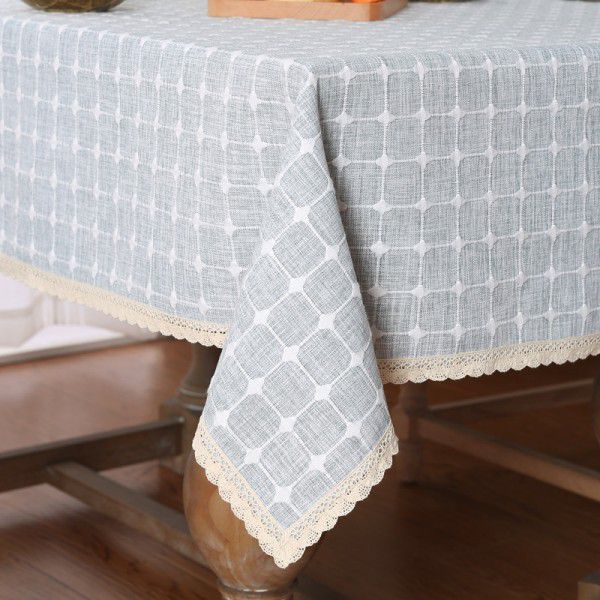 Thickened plaid tablecloth, cotton linen, small and fresh rectangular Japanese simple tablecloth, table cloth, Amazon cross-border 