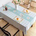 Table cloth waterproof, scald proof, oil proof, wash free pvc tea table mat rectangular light luxury table cloth 