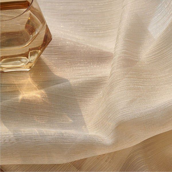 French luxury gilded gauze curtains High sense 2022 new window screens Living room Bedroom ins Pearlescent Dream