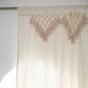 Cloth father curtain, solid color, cotton, linen, triangle, tassel, bedroom, living room, floating window, semi shading partition curtain, decorative curtain