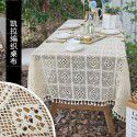 French Lace Table Cloth Vintage Hand crocheted Woven American Garden Table Table Cloth Desk ins Girl Nordic 