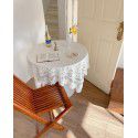 Ins vintage white lace tablecloth photo home stay decoration hollowed out rectangular cloth tea table background cloth European style 