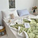 Wholesale solid color blanket, double layer sofa, leisure blanket, warm blanket, camellia flower, cow's milk wool, lamb's wool blanket, new style 