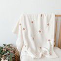 Ins Wind South Korean Baby Kids Cover Blanket in Spring, Autumn and Winter, Go Out and Embroider Baby Bears and Rabbits Embroidery Blanket, Sleeping Blanket 