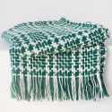 Luxury dark green sofa blanket bed towel bed blanket light green model room blanket thousand bird grid knitting bed blanket 