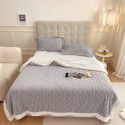 Autumn and winter thickened warm taff milk wool blanket version pure simple lamb wool blanket blanket bedding 