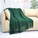 Pure color knitting blanket Home stay bed end decorative blanket blanket bed napkin ins nap air conditioning blanket blanket sofa blanket 