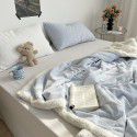 Wholesale solid color blanket, double layer sofa, leisure blanket, warm blanket, camellia flower, cow's milk wool, lamb's wool blanket, new style 