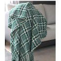 Luxury dark green sofa blanket bed towel bed blanket light green model room blanket thousand bird grid knitting bed blanket 