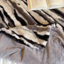 Modern simple and luxurious tie dyed zebra rabbit hair sheep curly wool Magirami blended blanket nap blanket sofa blanket 