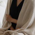 Ins Nordic sandstorm hair blanket Office nap blanket Air conditioning blanket Cover blanket Shawl wool knitting blanket Bed tail towel 