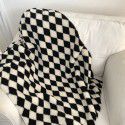 Ins net red black and white checkerboard contrast small blanket simple fashion office nap blanket warm in autumn and winter 