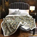 Cross border exclusive leopard print series new winter thickened double layer lamb blanket single double sofa flannel blanket 